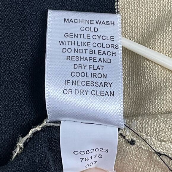 Cable & Gauge Black Camel Striped Cardigan Open Front Sweater Silk Blend Size M - Picture 5 of 6